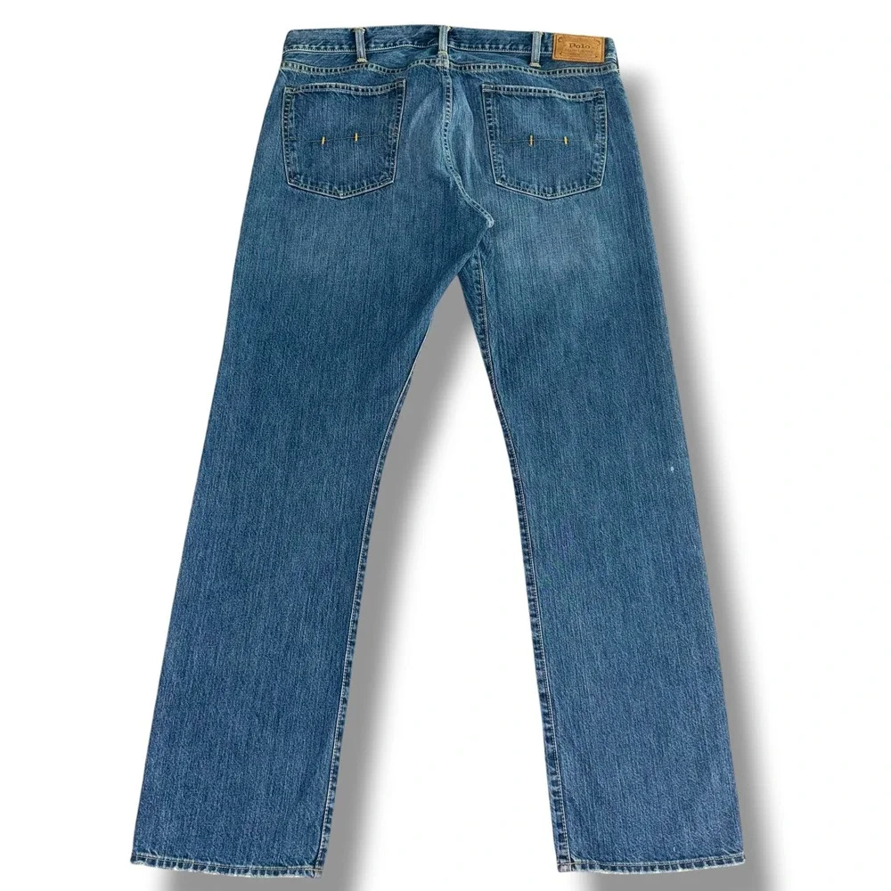 Polo Ralph Lauren Mens 38x34 Authentic Dungarees Straight Leg Jeans Blue‎ Denim